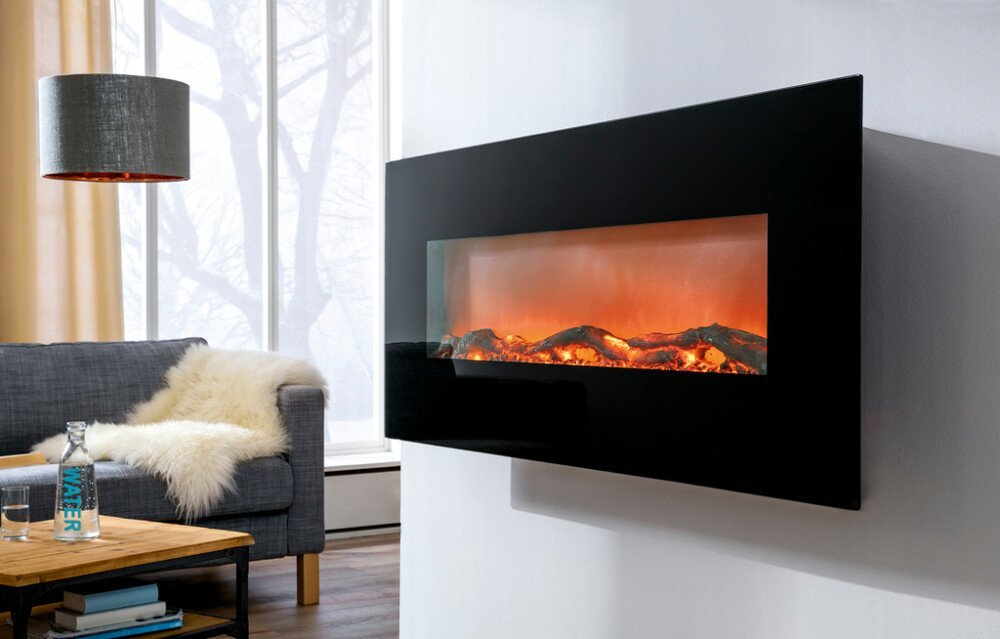 Cheminée électrique ELKAMIN VOLTOMAT sur pied ou murale, noire, 750/1500 W, vue 2