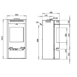 Poêle à bois Aduro 1.1 à porte escamotable, 6 kW