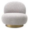 Fauteuil pivotant Clément Bouclé Grey d’Eichholtz, vue 2