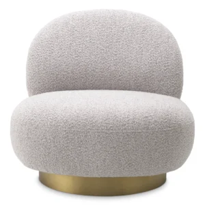Fauteuil pivotant Clément Bouclé Grey d’Eichholtz, vue 2