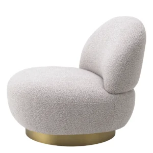 Fauteuil pivotant Clément Bouclé Grey d’Eichholtz