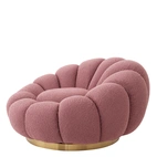 Fauteuil pivotant Mello bouclé rose Eichholtz