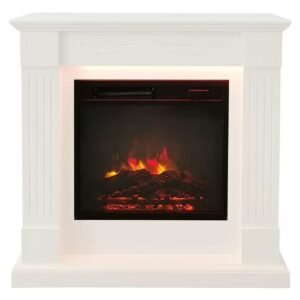 Cheminée électrique VOLTOMAT blanche avec éclairage, 1 500 W
