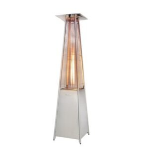 Chauffage de terrasse Sunwind Kheops, modèle sur pied au gaz en acier inoxydable