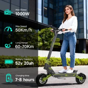 Trottinette électrique Gokeep F5 11" 1000W Moteur 52V 20AH Vert