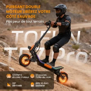 TOFUN Trottinette électrique pliable tout-terrain