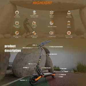 Yonis Trottinette Électrique Pliable Tout-Terrain Puissante 500W