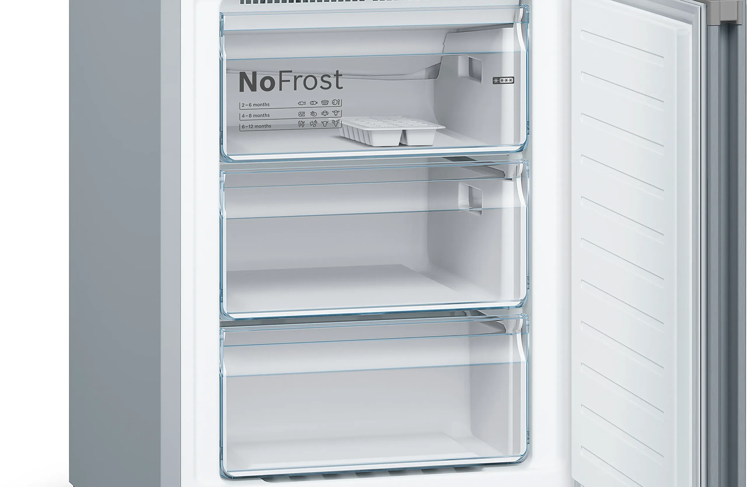 Réfrigérateur-congélateur combiné Bosch Série 4 KGN39VLEA , Inox , 368 L , No Frost, vue 5