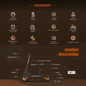 Yonis Trottinette Électrique Puissante Pliable Offroad