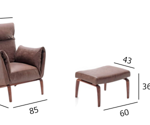 Fauteuil design Goia avec pouf - Beltá Frajumar