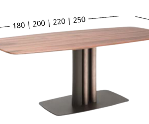 Table à manger fixe Cannes - Bois massif et base acier
