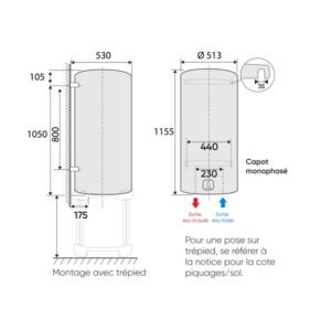 Chauffe eau électrique Atlantic AQUEO vertical mural 150L